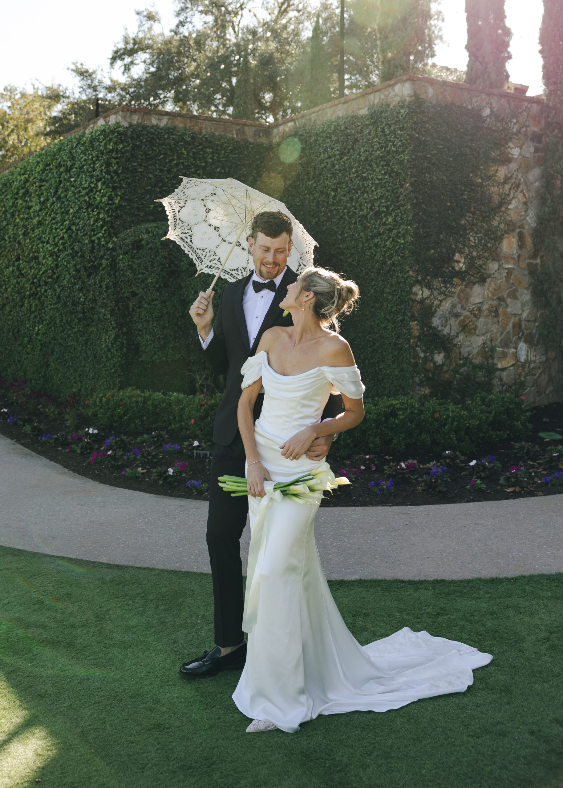 Bride and Groom sharing a moment after the ceremony.